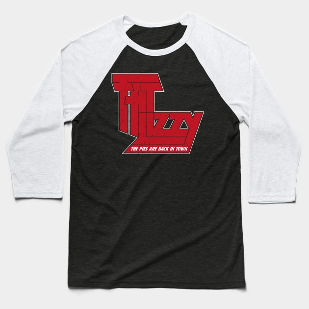 Fat Lizzy - Thin Lizzy Parody Baseball T-Shirt by RetroReview